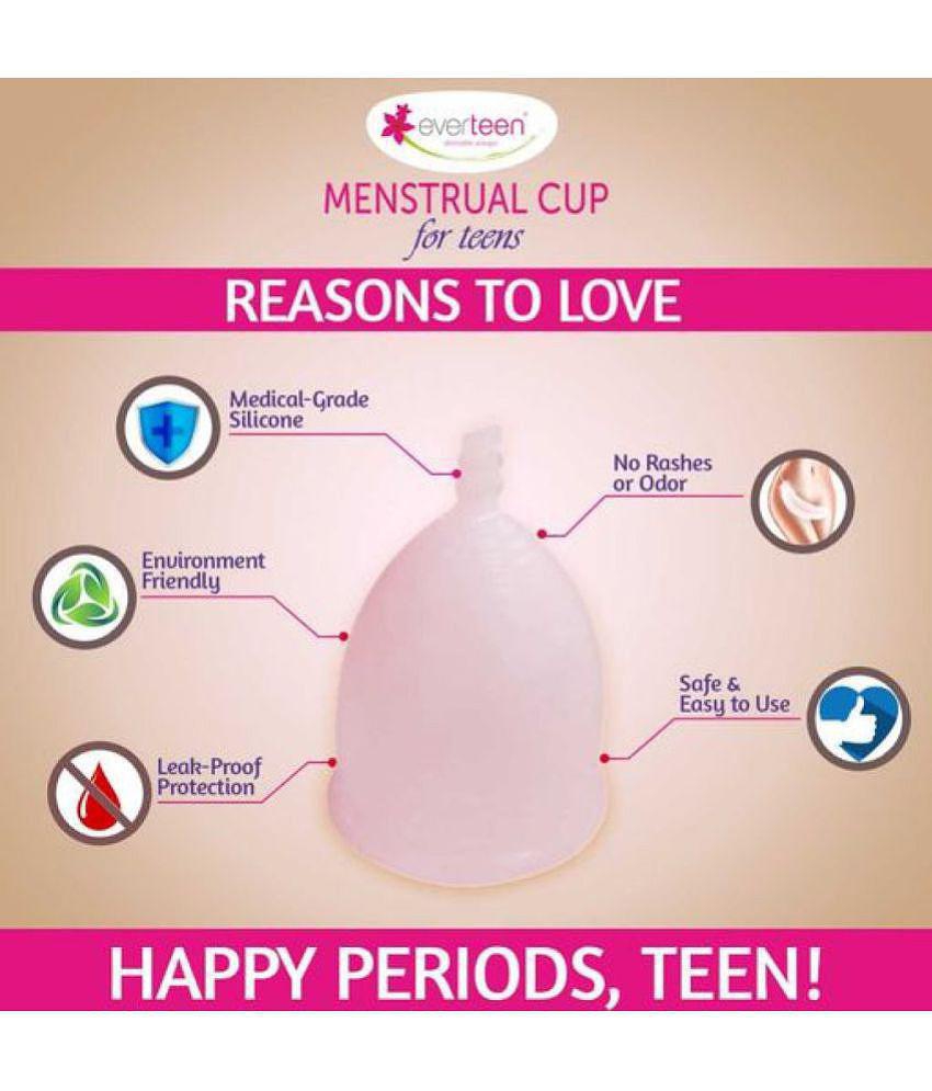 Everteen XS Menstrual Cup (Extra Small) for Periods in Teenage Girls - 2 Packs (16ml Capacity Each)