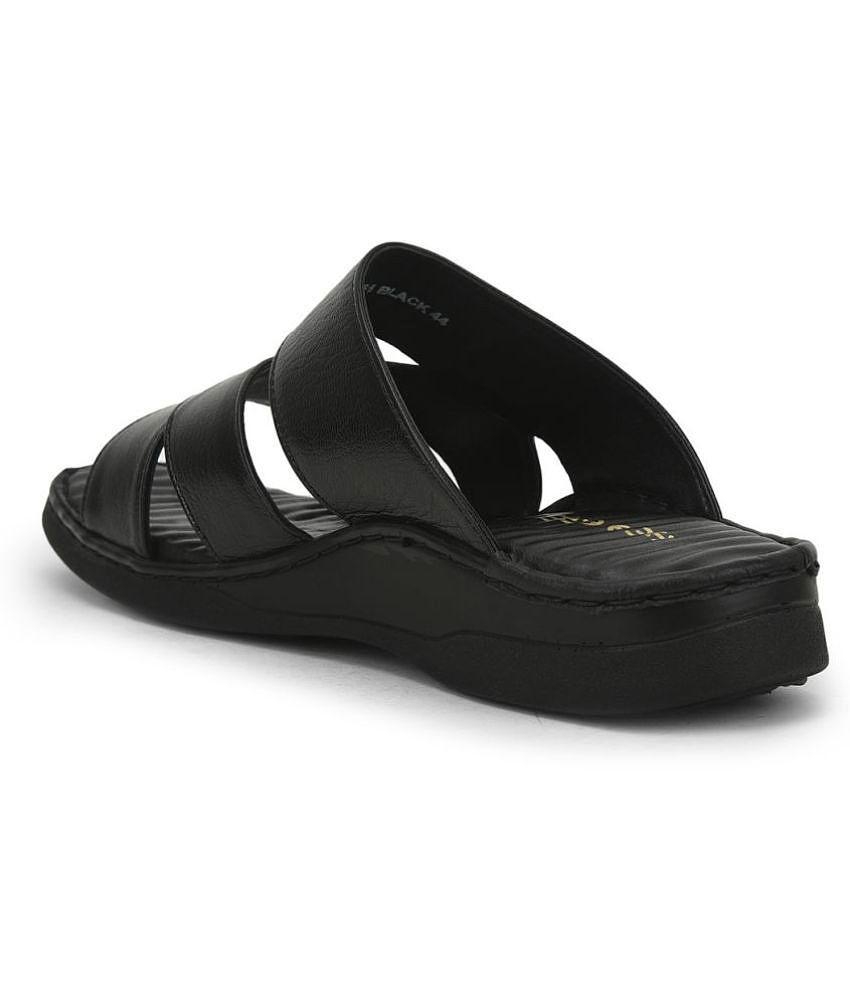 Luxurious Men Liberty - Black Mens Leather Slipper - None 2025 at ShopCircuit | ONDC
