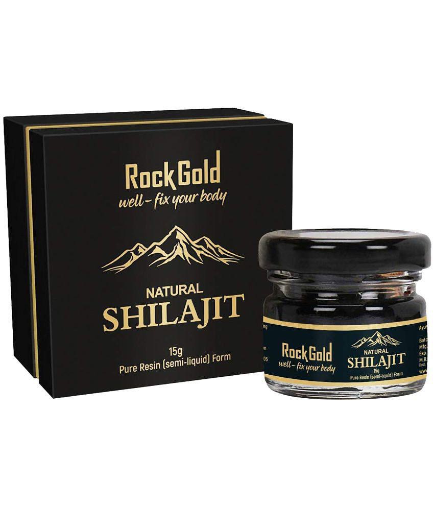 Rockgold Pure Ayurvedic Raw Shilajit/Shilajeet Resin (Semi Liquid) Provides Energy Level,for Men & Women - 15 Gram (Pack of 1)