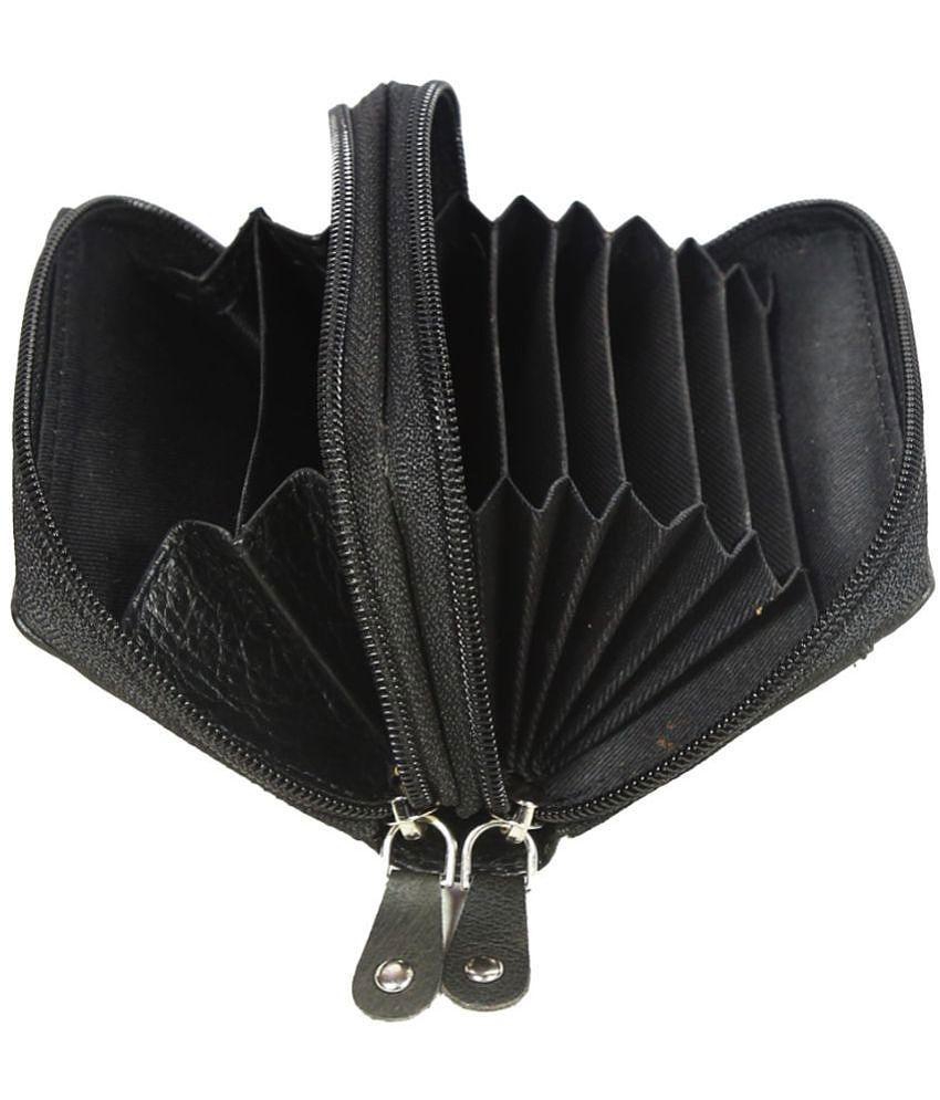 Sophisticated Men STYLE SHOES Black Leather ATM + Money Slot 8 Slot Card Holder For Men & Women 