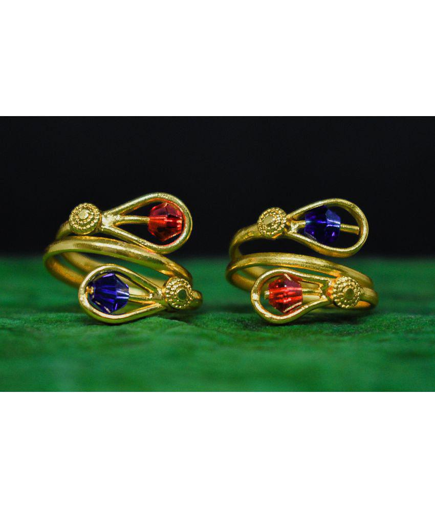 Affordable Men AanyaCentric Gold Plated 1 Pair Toe Rings - Golden 2025 at ShopCircuit | ONDC