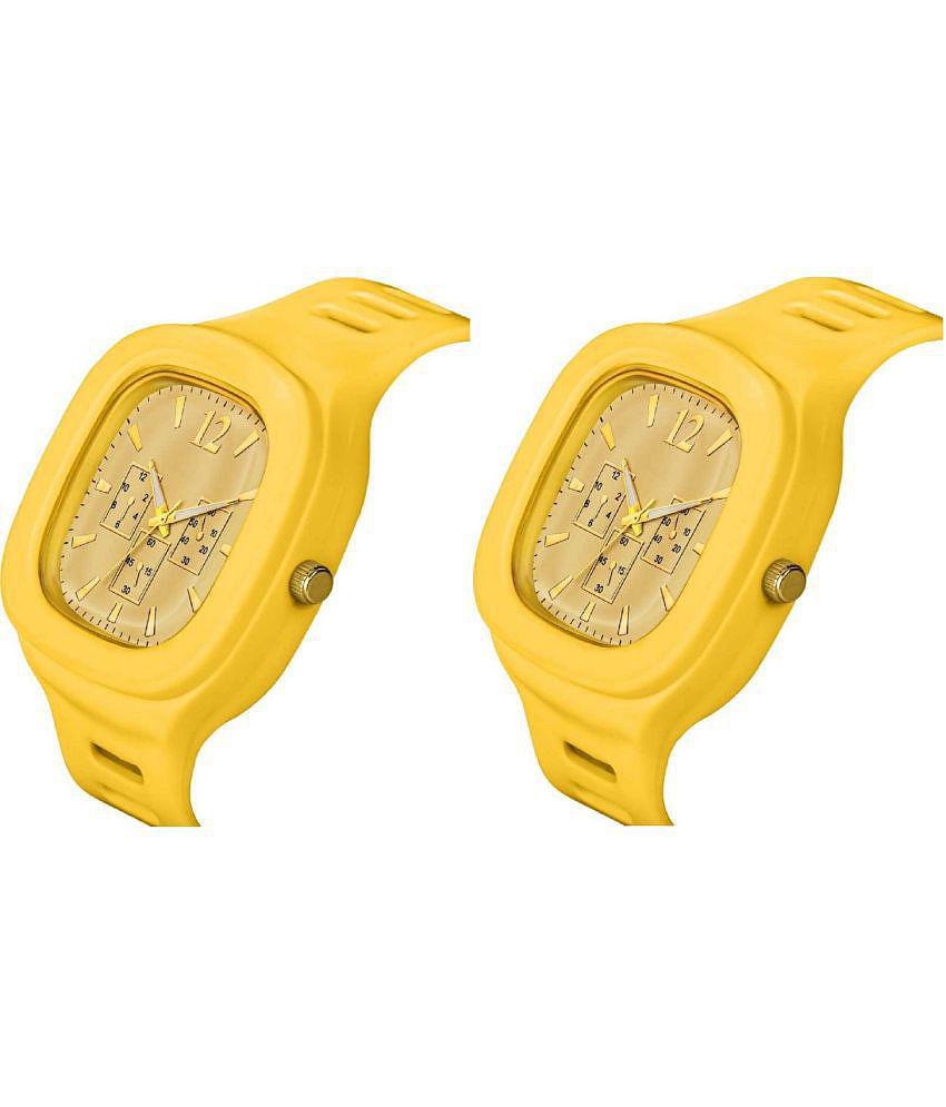 Hala - Yellow Silicon Analog Men's Watch