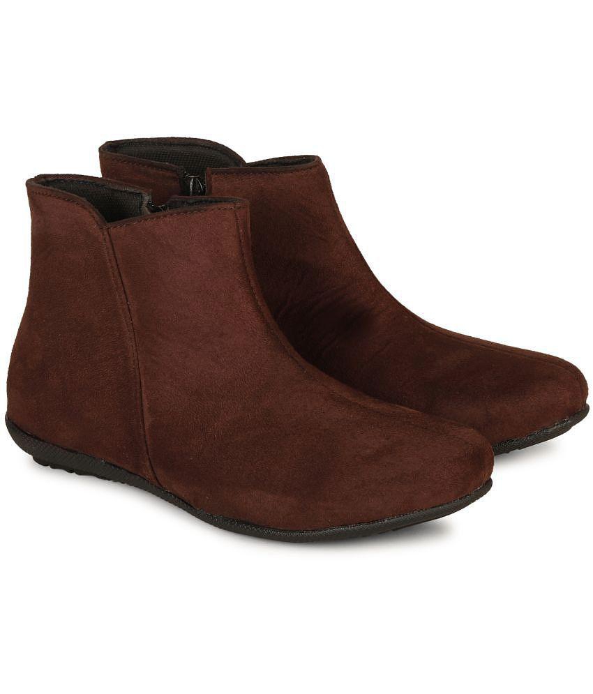 Ishransh Brown Women''s Ankle Length Boots - None