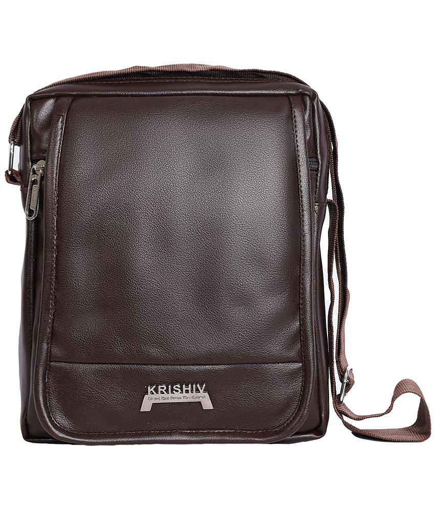 Luxurious Men krishiv - Brown Textured Messenger Bag - Brown 2025 at ShopCircuit | ONDC