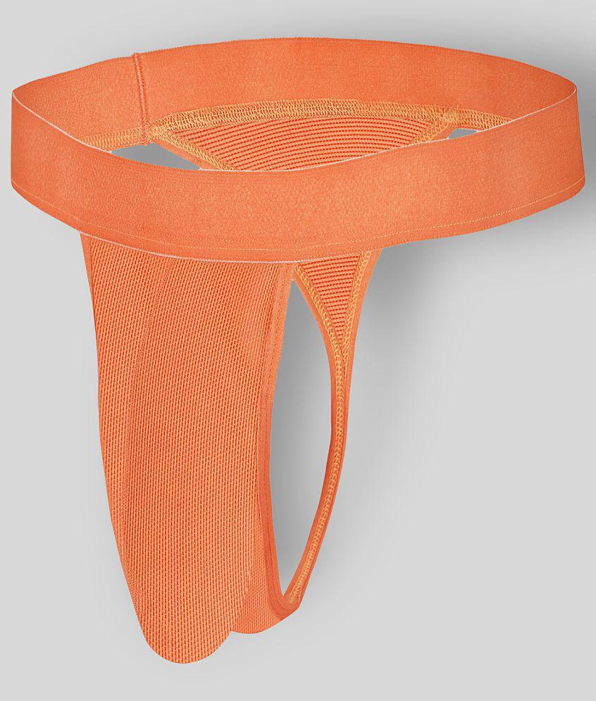 Bruchi Club - Orange Nylon Men's Thongs ( Pack of 1 ) - None