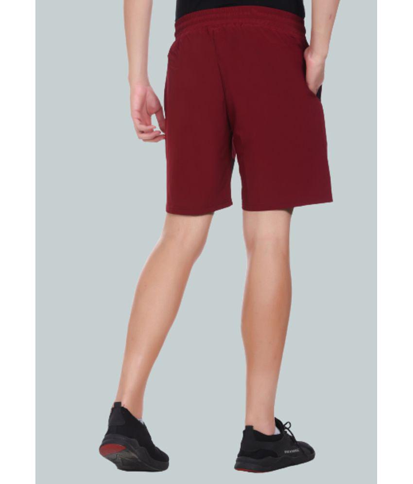 LEEBONEE - Maroon Polyester Blend Men's Shorts ( Pack of 1 ) - None