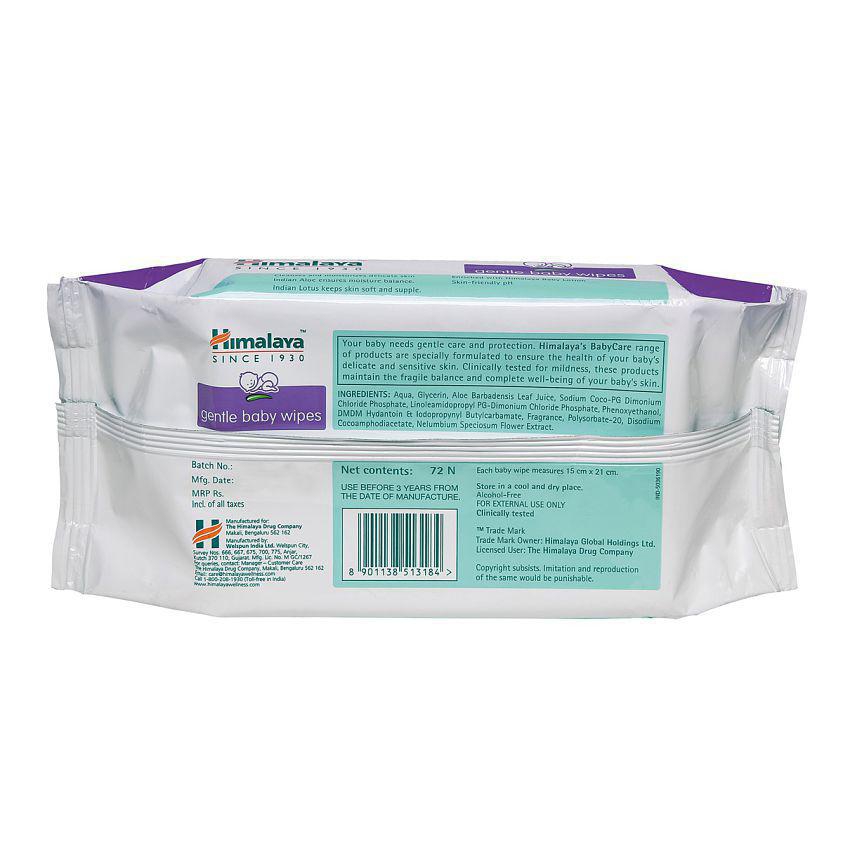 Himalaya Gentle Babay Wipes 72 (Pack of 4)