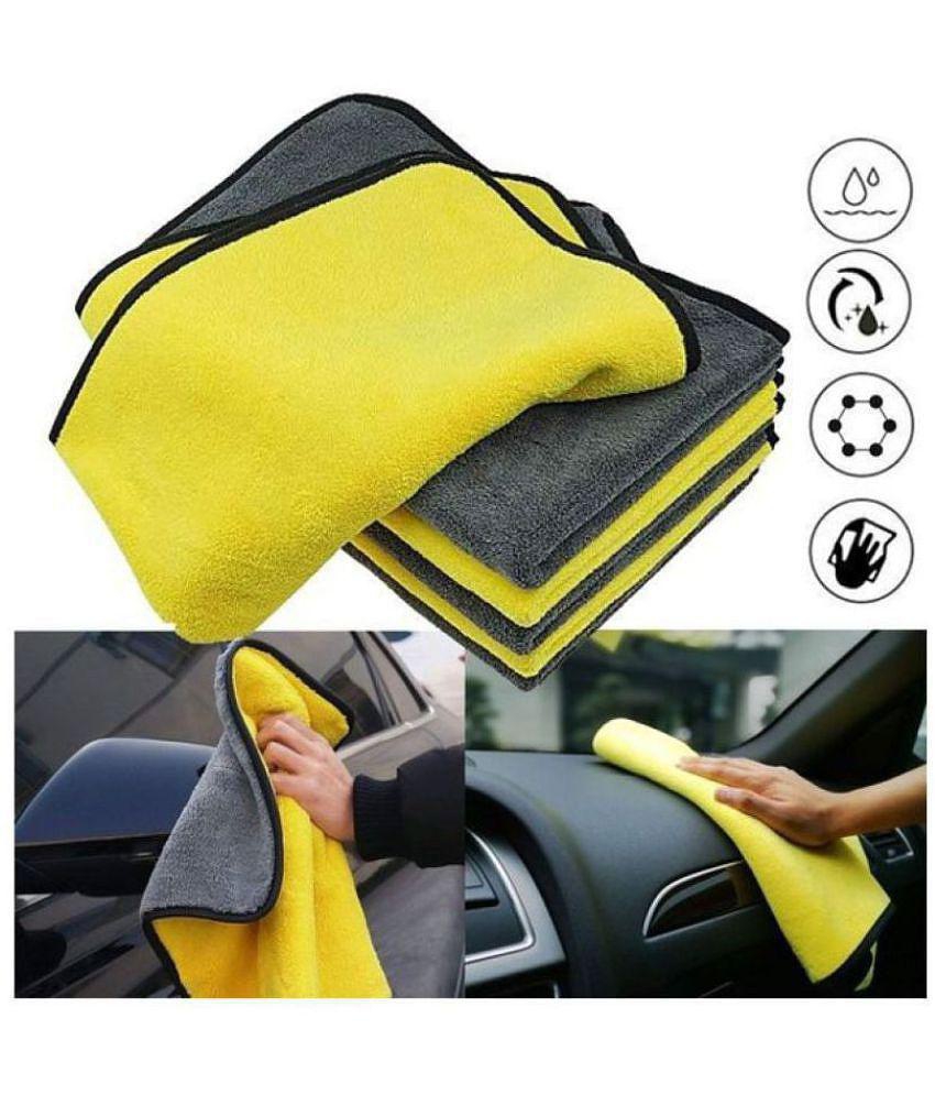 HOMETALES - Multicolor 600 GSM Microfiber Car & Bike Cleaning Cloth For Automobile Car accessories ( Pack of 5 )