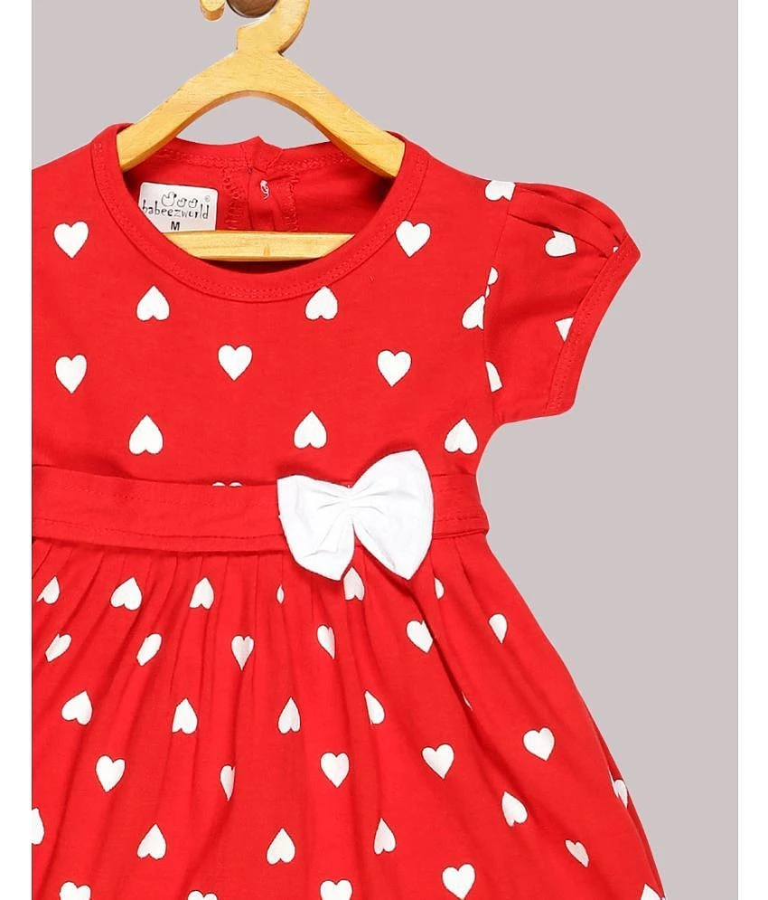 Luxurious Women Babeezworld - Red Cotton Girls Frock ( Pack of 1 ) - None 2025 at ShopCircuit | 