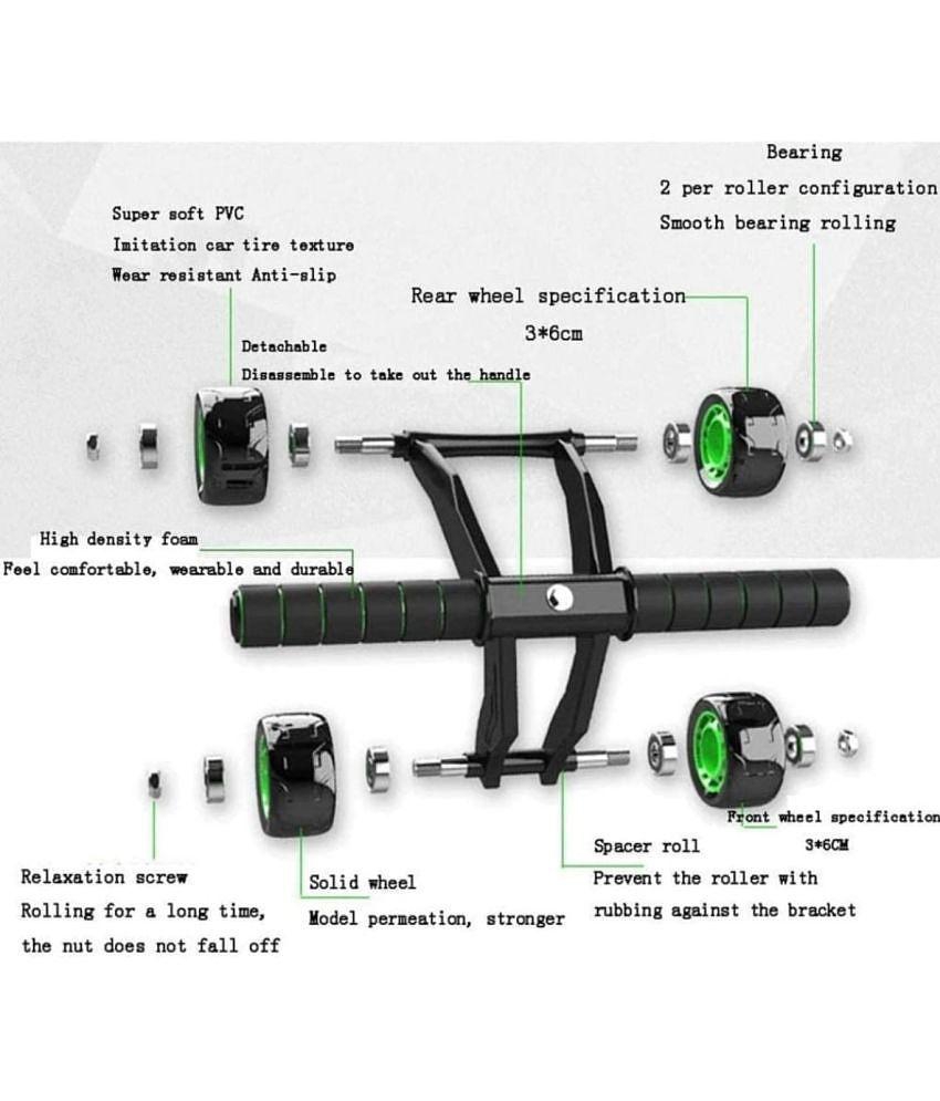 HSP ENTERPRISES Upgraded 4-Wheel Ab Carver Roller with Knee Mat - Abdominal Workout Fitness Exercise Equipment - Green