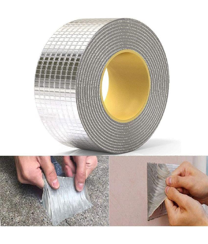 Leakage Repair Waterproof Tape for Pipe Leakage Roof Water Leakage Solution Alum - Silver Single Sided Duct Tape ( Pack of 1 )