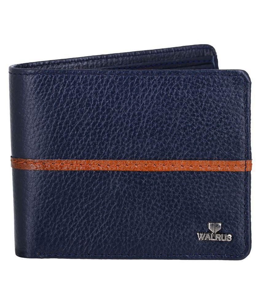 Trendy Men Walrus Leather Blue Casual Regular Wallet - Blue 2025 at ShopCircuit | ONDC