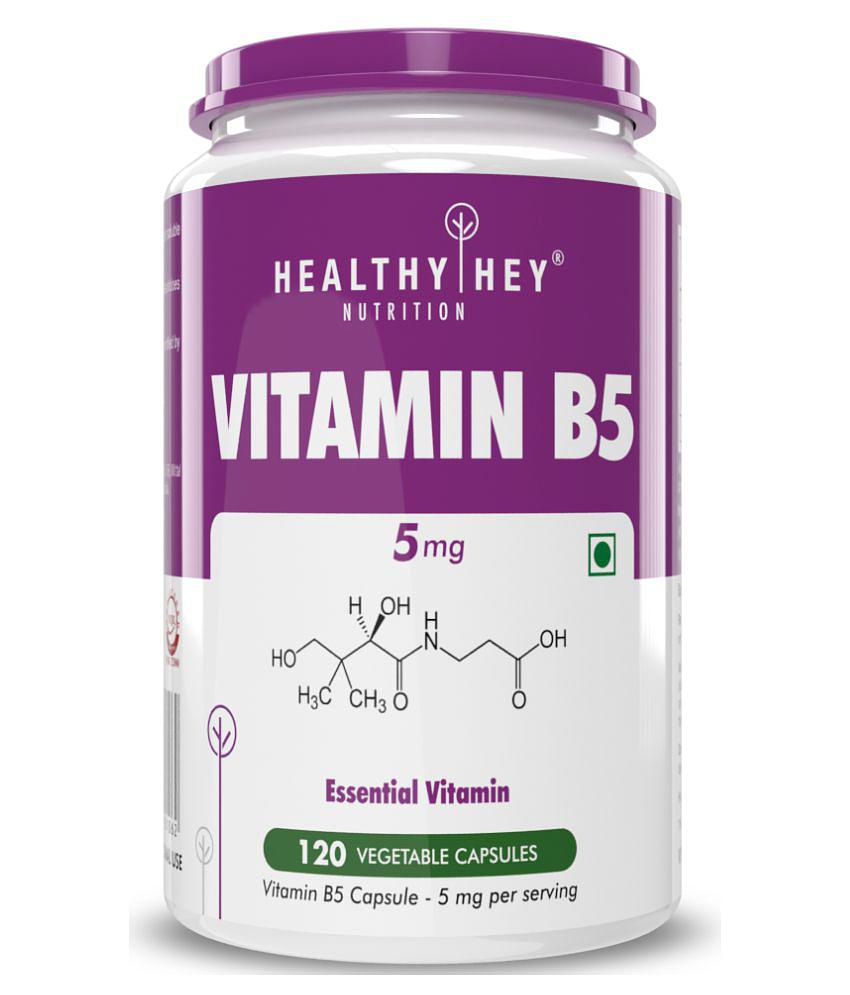 HEALTHYHEY NUTRITION Vitamin B5 - 5mg - 120 Veg. Capsules Capsule 5 mg