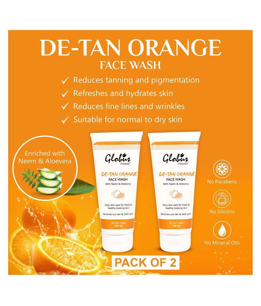 Globus Naturals Tan Care Orange Face Wash 100 mL Pack of 2