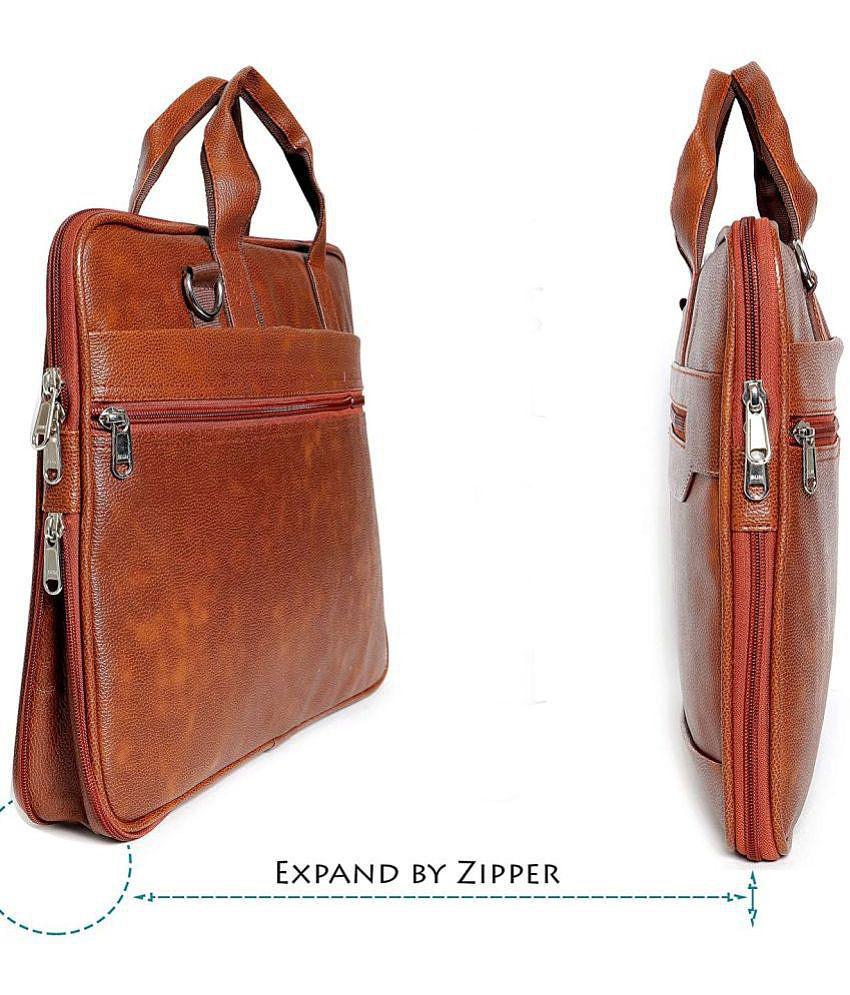 Latest Men krishiv - Tan Synthetic Leather Office Bag - Tan 2025 at ShopCircuit | ONDC