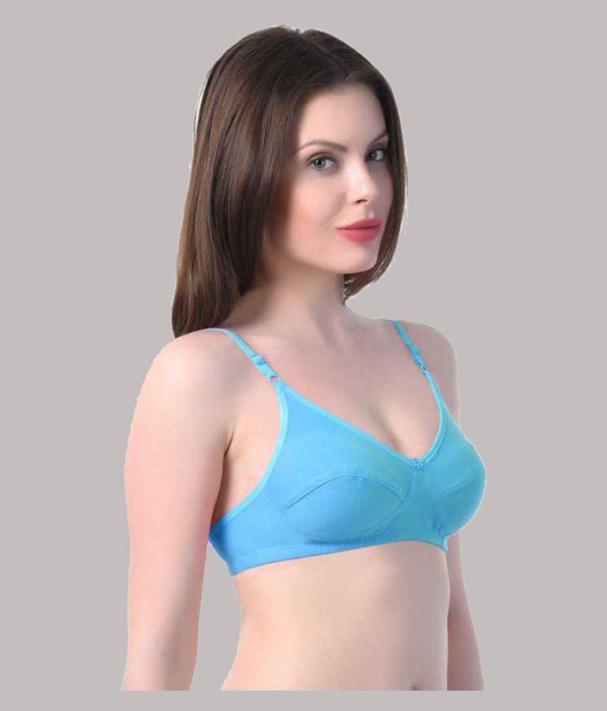 Best Men Kiran Enterprises - Multicolor Cotton Blend Non Padded Womens T-Shirt Bra ( Pack of 3 )