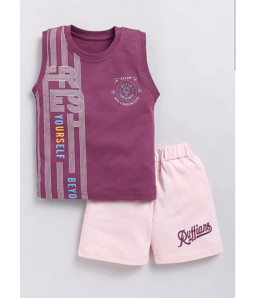 Modern Men CUTOPIES Magenta Cotton Boys T-Shirt & Shorts ( Pack of 1 ) - None 2025 at ShopCircui