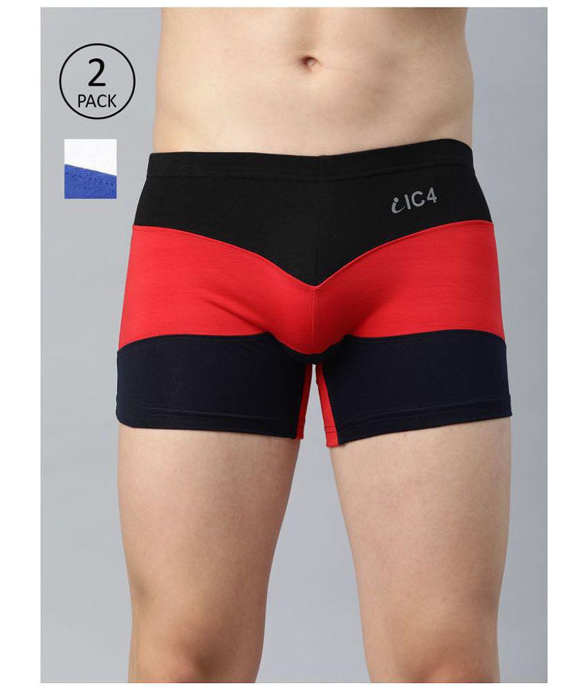 IC4 - Multicolor Cotton Blend Men's Trunks ( Pack of 2 ) - M