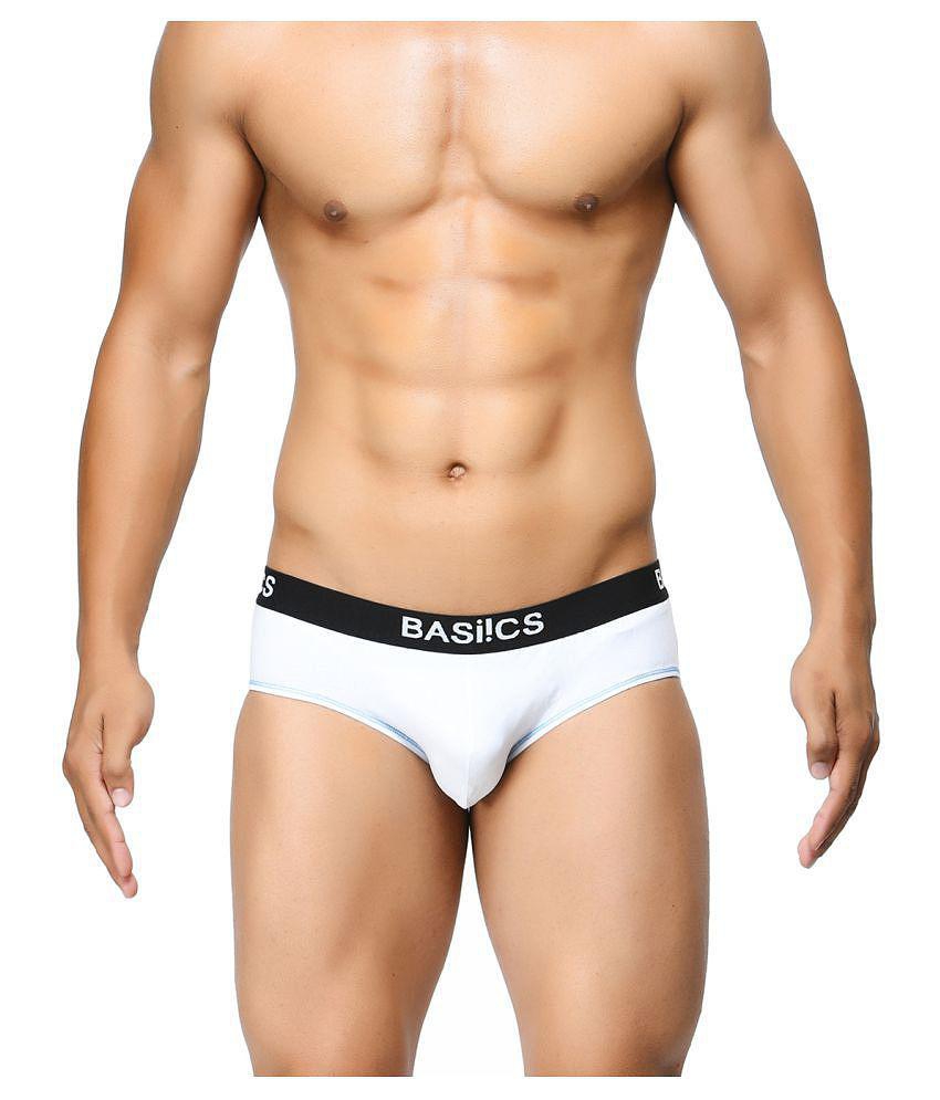 Modern Men BASIICS By La Intimo - White Cotton Blend Men's Briefs ( Pack of 1 ) - M 2025 at Shop