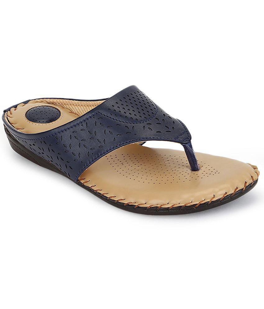 ORTHO JOY - Navy Blue Womens Flats - None