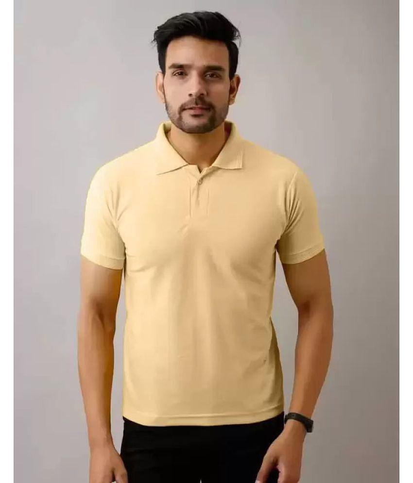 SKYRISE - Beige Cotton Blend Slim Fit Men's Polo T Shirt ( Pack of 1 ) - None