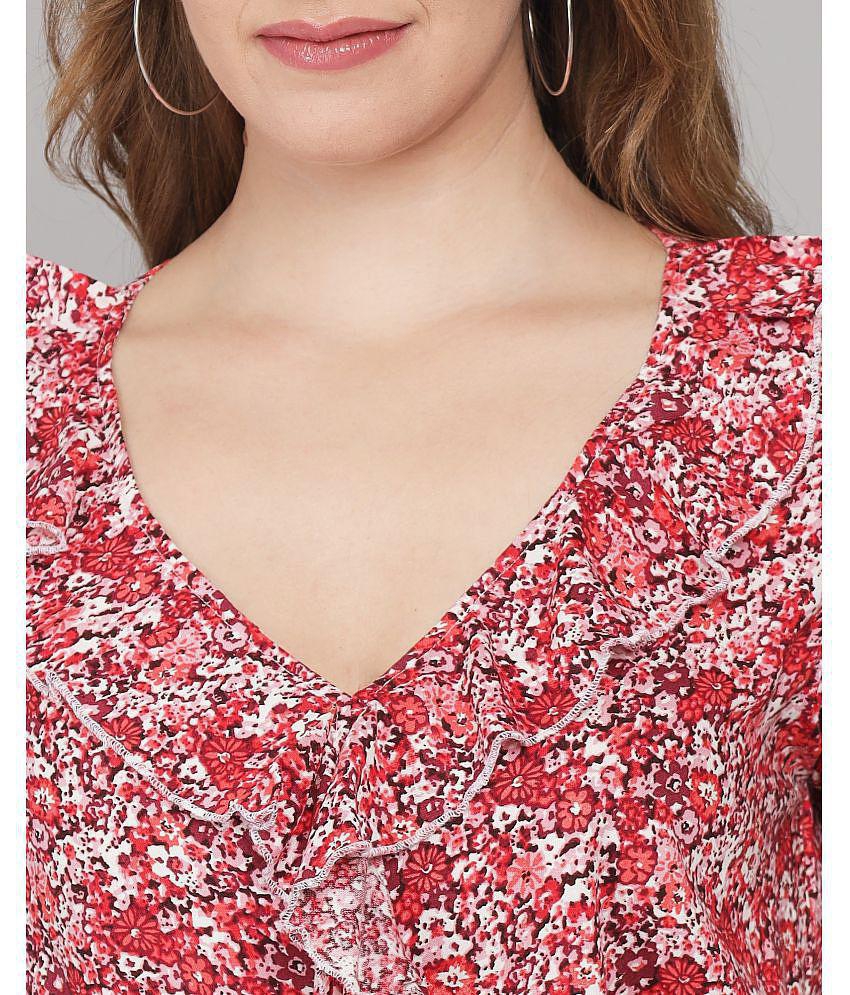 Chic Men Addyvero - Red Rayon Womens Regular Top ( Pack of 1 ) - None 2025 at ShopCircuit | ONDC