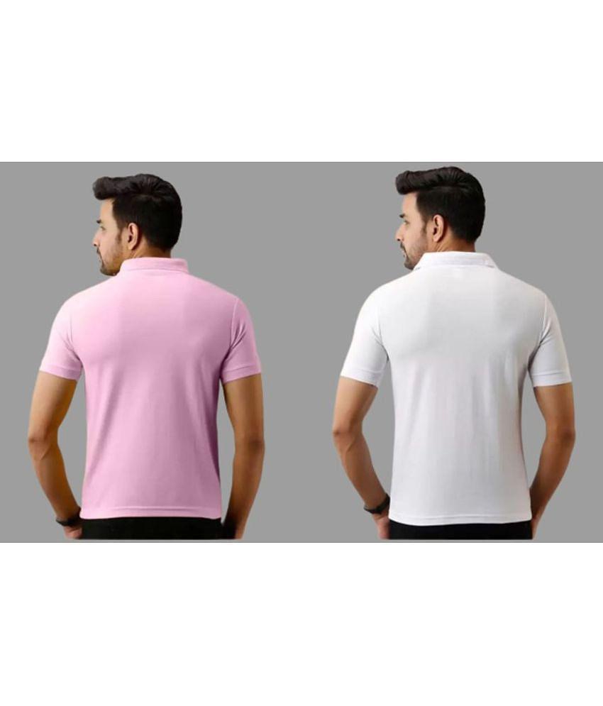 SKYRISE - Multicolor Cotton Blend Slim Fit Men's Polo T Shirt ( Pack of 2 ) - None