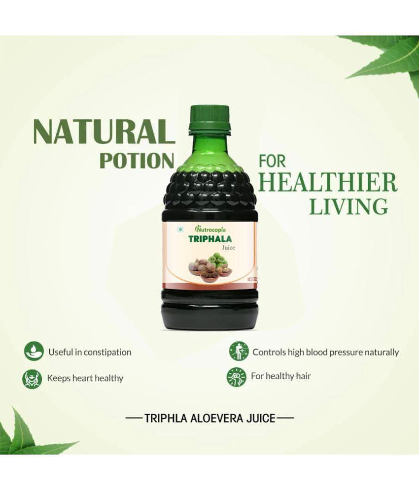 NUTROCOPIA Triphala Juice | 100% Ayurvedic | Relieves Constipation & Improves Digestion | No Added Sugar - 400 ML (Pack of 4)