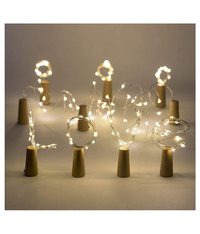 MIRADH Bottle Cork Lights 20 LED 6.5 FT LED Strips Yellow - Yellow