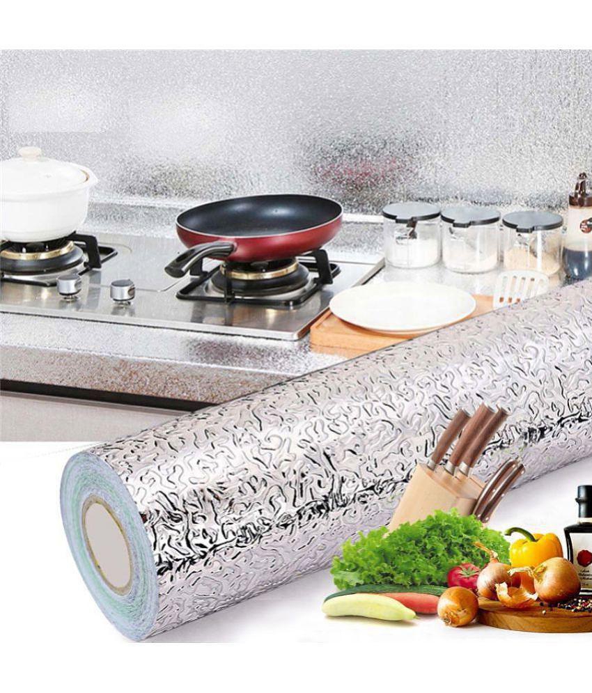 Waterproof, Fireproof,and Oil Proof kitchen Platform Aluminum Foil Stickers Foils Geometric Patterns Wallpapers Assorted