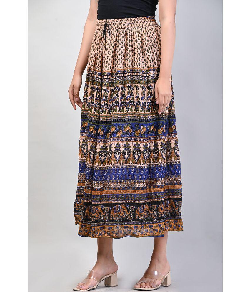 Chic Men Frionkandy - Blue Rayon Women''s A-Line Skirt ( Pack of 1 ) - None 2025 at ShopCircuit 