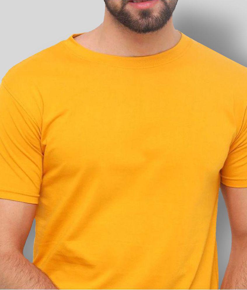 SKYRISE - Yellow Cotton Slim Fit Men's T-Shirt ( Pack of 1 ) - None