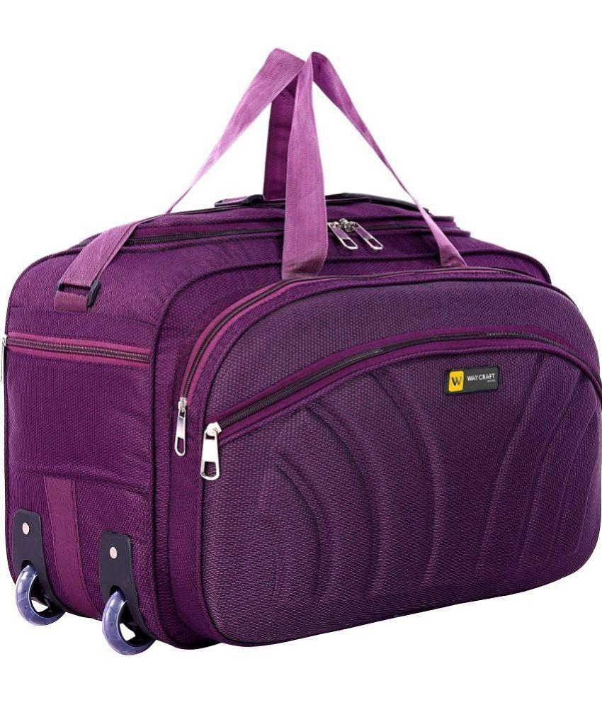 Waycraft - 55 Ltrs Purple Polyester Duffle Trolley - L