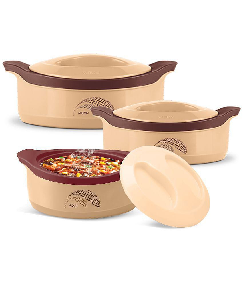 Milton New Marvel Jr Inner Steel Casserole Gift Set of 3, Brown - Brown