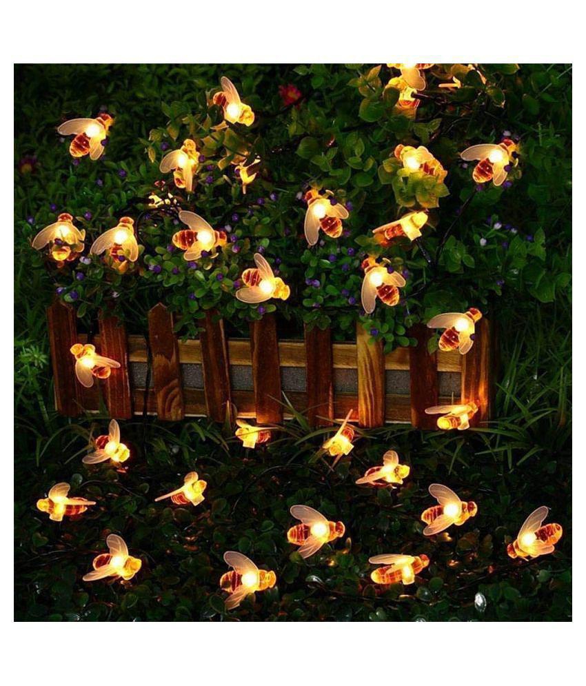 thriftkart 16 LED Honeybee Plug in Fairy String Lights Orange - Multicolour