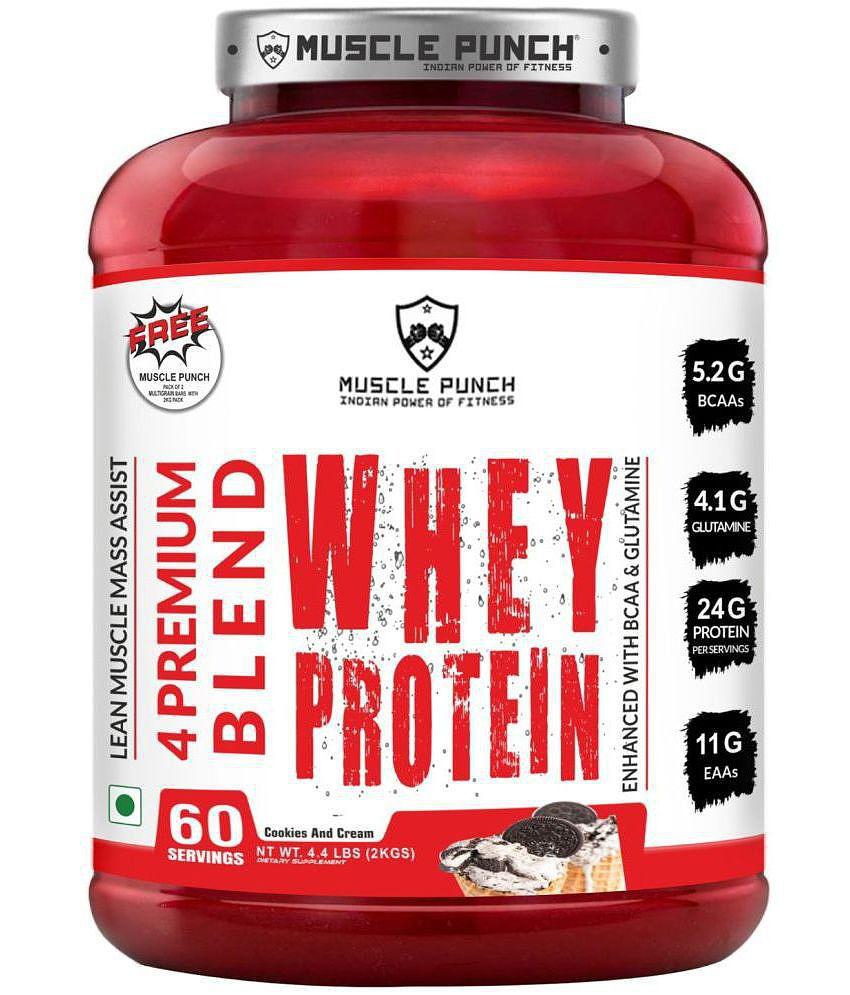 Muscle Punch - 100% Premium Blend Whey Protein Powder ( 2 kg , Cookies and Cream - Flavour )