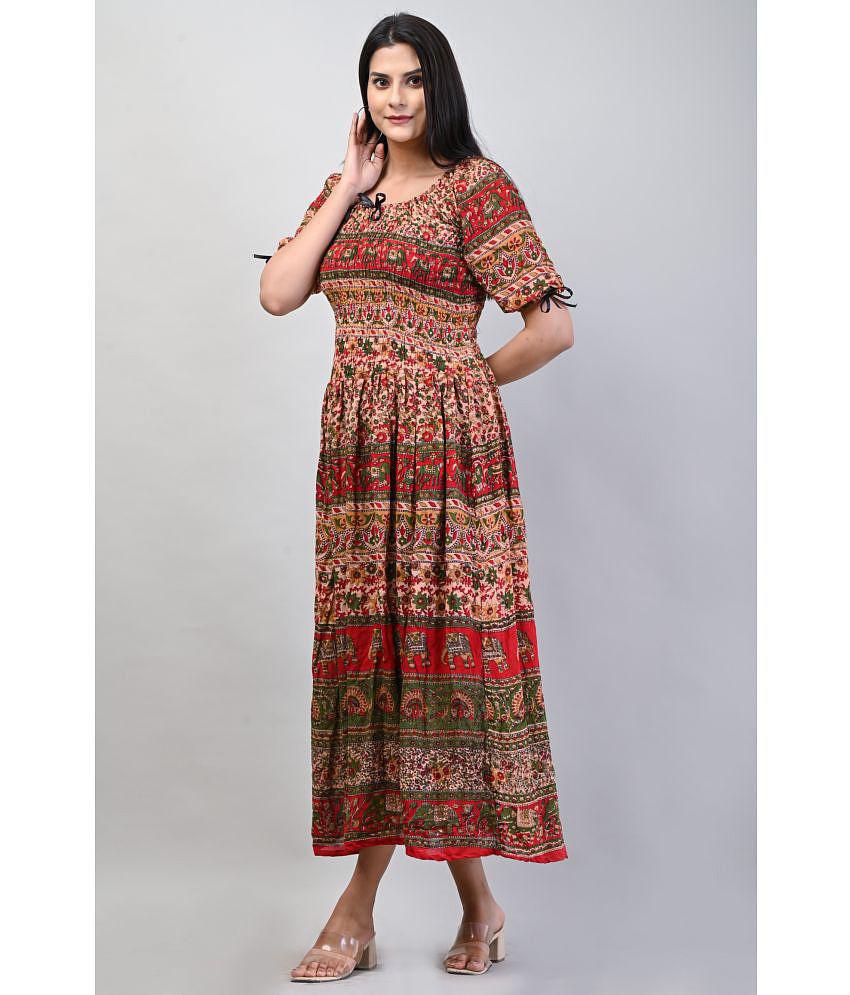 Best Men Frionkandy - Red Rayon Women''s Fit & Flare Dress ( Pack of 1 ) - None 2025 at ShopCirc