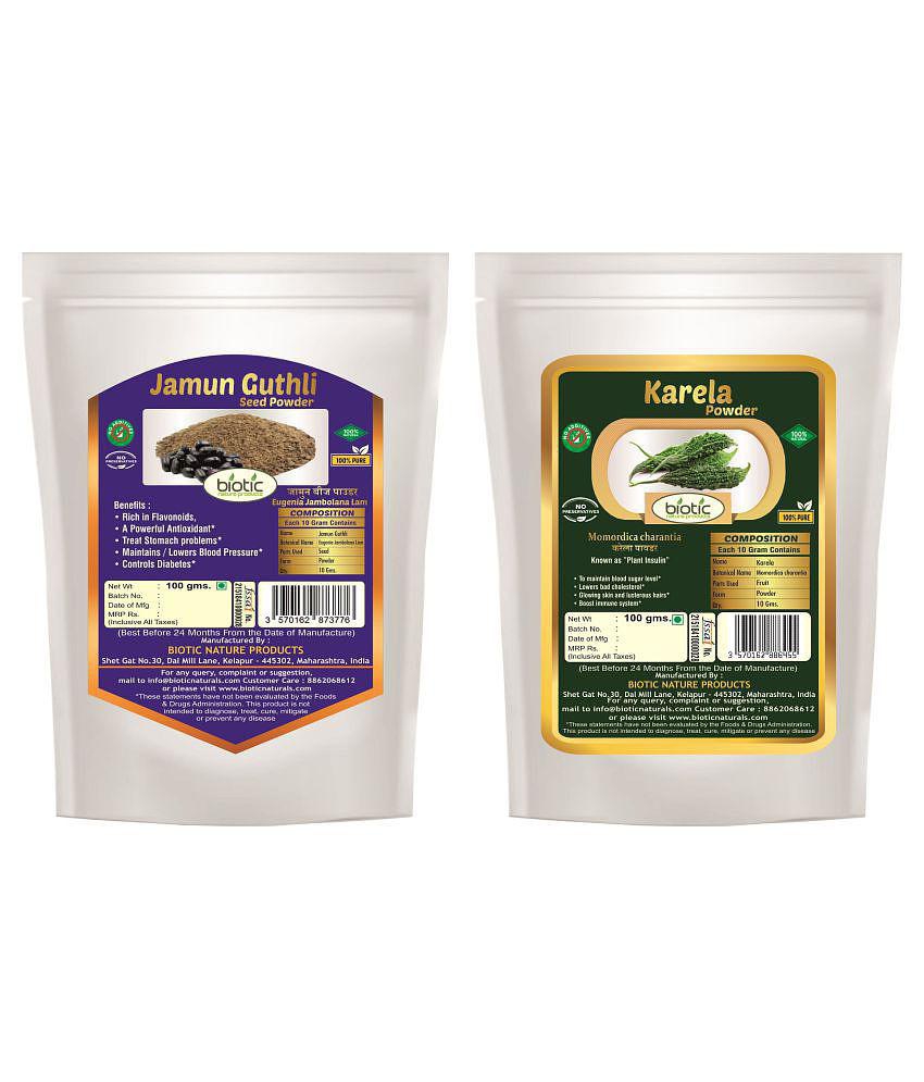 Biotic Karela & Jamun Seed Powder for Diabetes Powder 200 gm Pack of 2