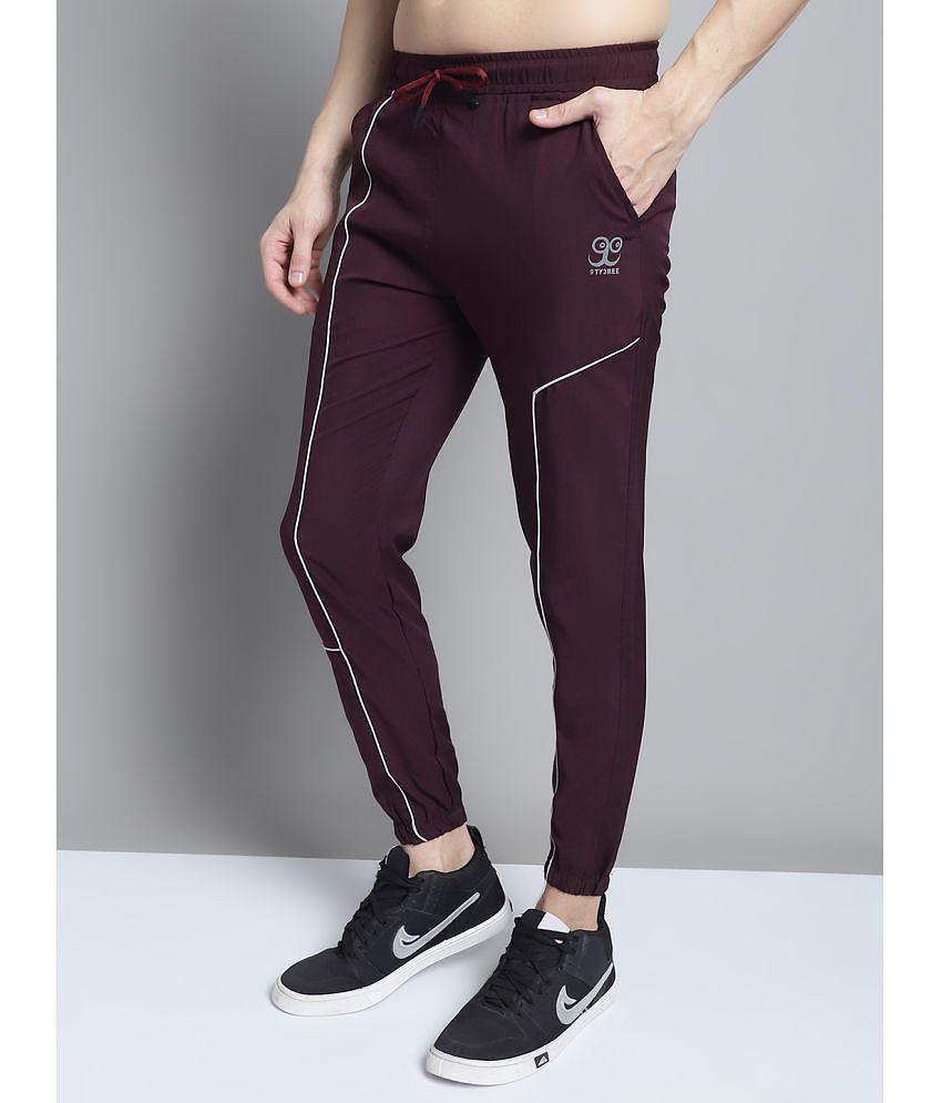 9TY3REE - Maroon Polyester Men's Joggers ( Pack of 1 ) - None