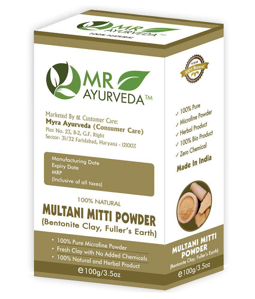 MR Ayurveda 100% Herbal Multani Mitti Powder Face Pack Masks 100 gm