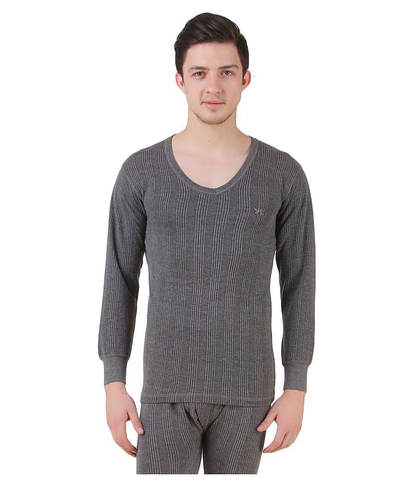 Hap Kings - Grey Cotton Blend Men's Thermal Tops ( Pack of 1 ) - None