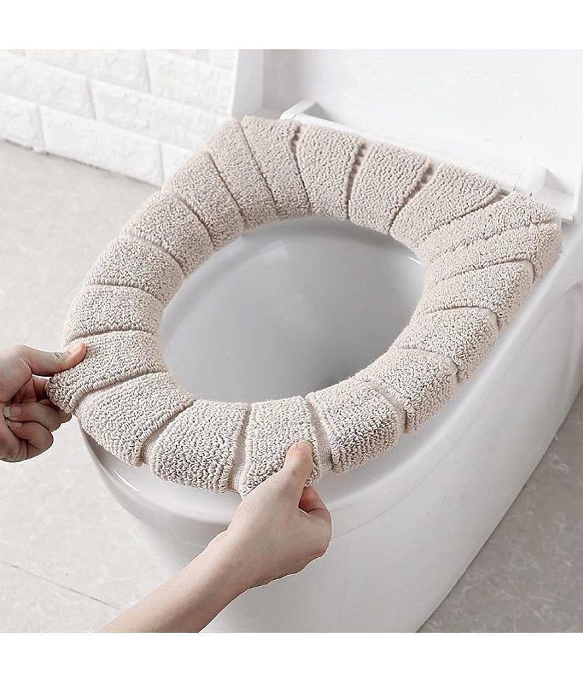 RAMDEV ENTEPRISE  Washable Soft Warmer Toilet Seat Cover Toilet Seat Cushion Mat Toilet Seat Lid Cover Pads Western Toilet Lid Cover Toilet Cover Toilet Lid Cover (Multi Color)