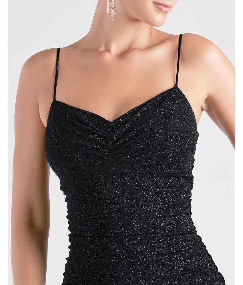Top Men Addyvero Polyester Embellished Mini Womens Bodycon Dress - Black ( Pack of 1 ) - None 20