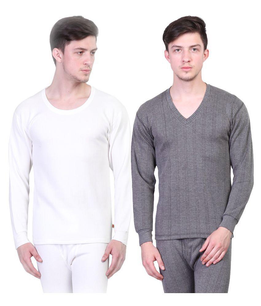 Vimal Jonney - Multicolor Cotton Men's Thermal Tops ( Pack of 2 ) - 100