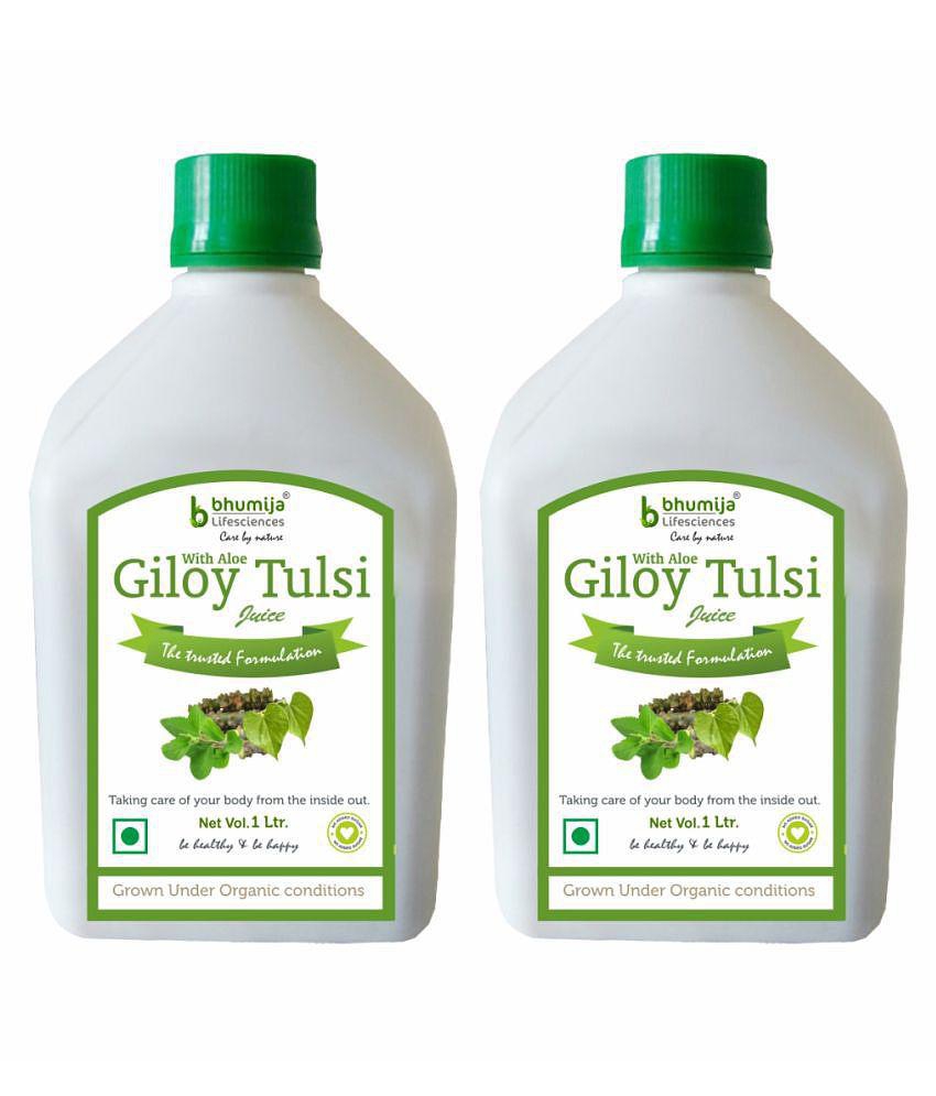 BHUMIJA LIFESCIENCES Giloy Tulsi Juice  Health Drink Liquid 2 l Pack of 2