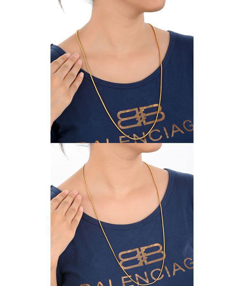 Premium Men AanyaCentric Combo of 2 Gold Plated 28inches Long Fashion Chain - None 2025 at ShopC