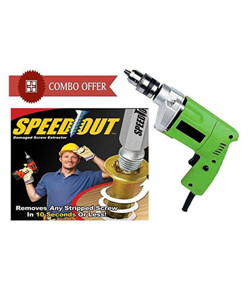 Shopper52 - DRLSOUT-N 300W 10mm Corded Drill Machine with Bits