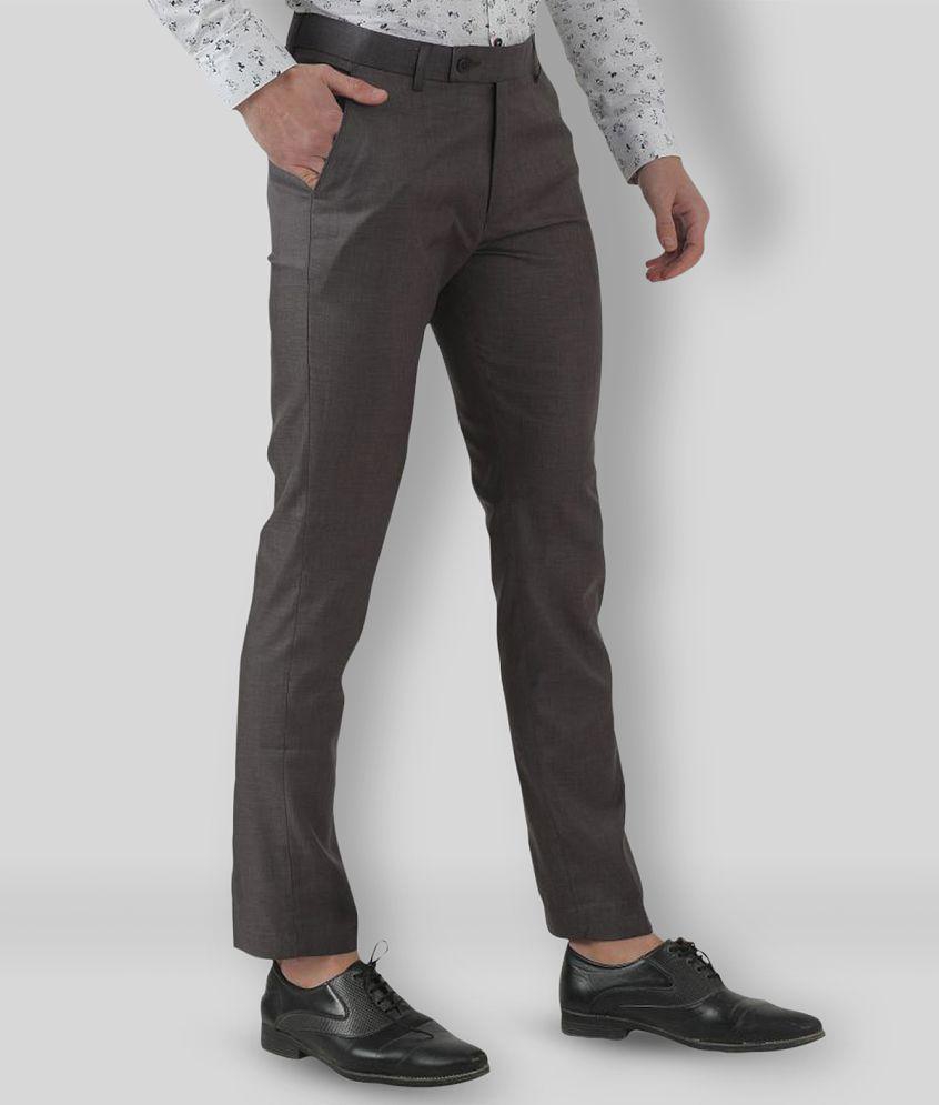 Inspire Clothing Inspiration - Grey Polycotton Slim - Fit Men's Formal Pants ( Pack of 1 ) - None