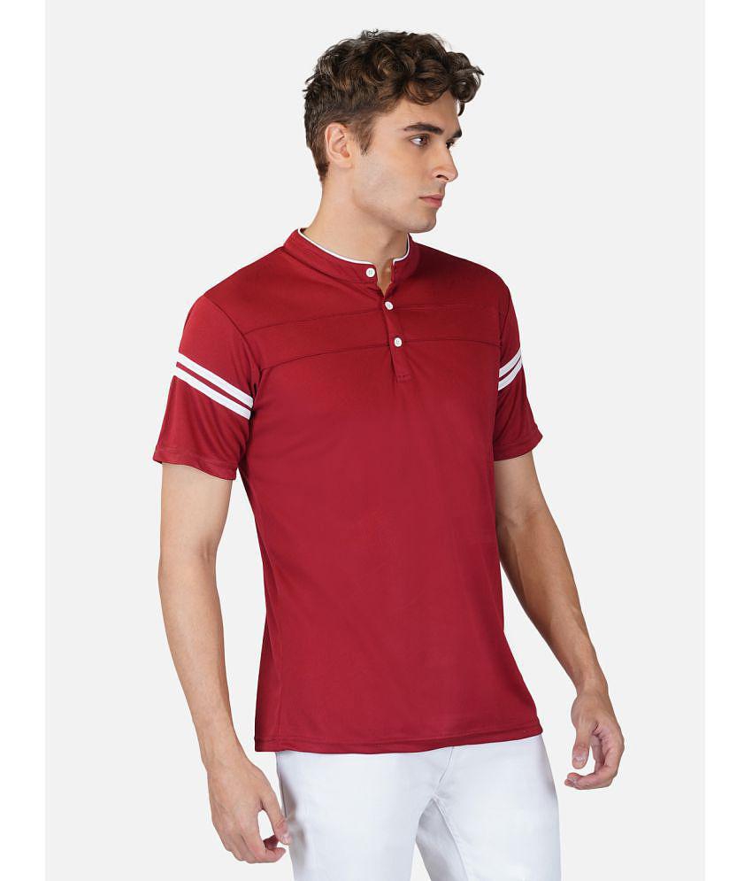 london arc - Maroon Polyester Slim Fit Men's T-Shirt ( Pack of 1 ) - None