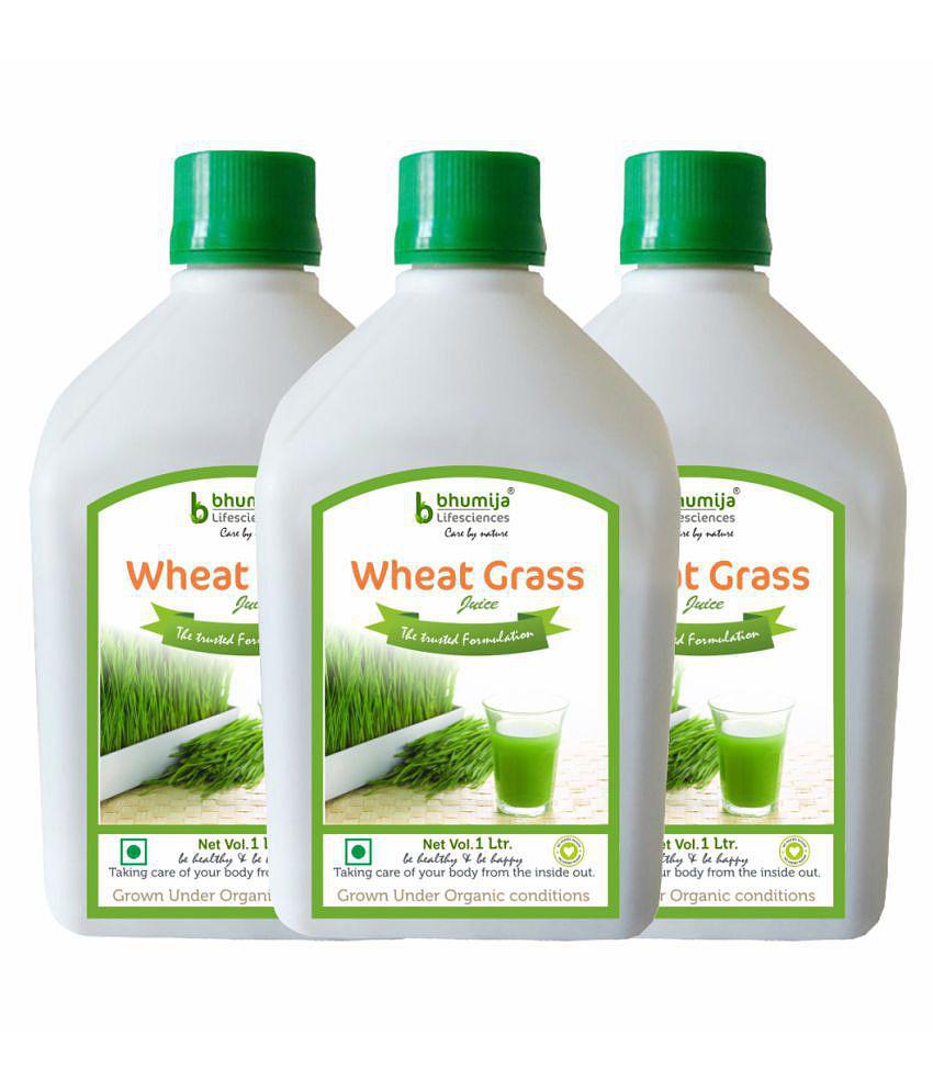 BHUMIJA LIFESCIENCES Plain Wheat Grass Juice Health Drink Liquid 3 l Pack of 3